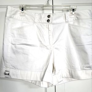 White House Black Market white cuffed shorts size 12.